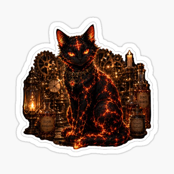 Lava Cat Familiar sticker